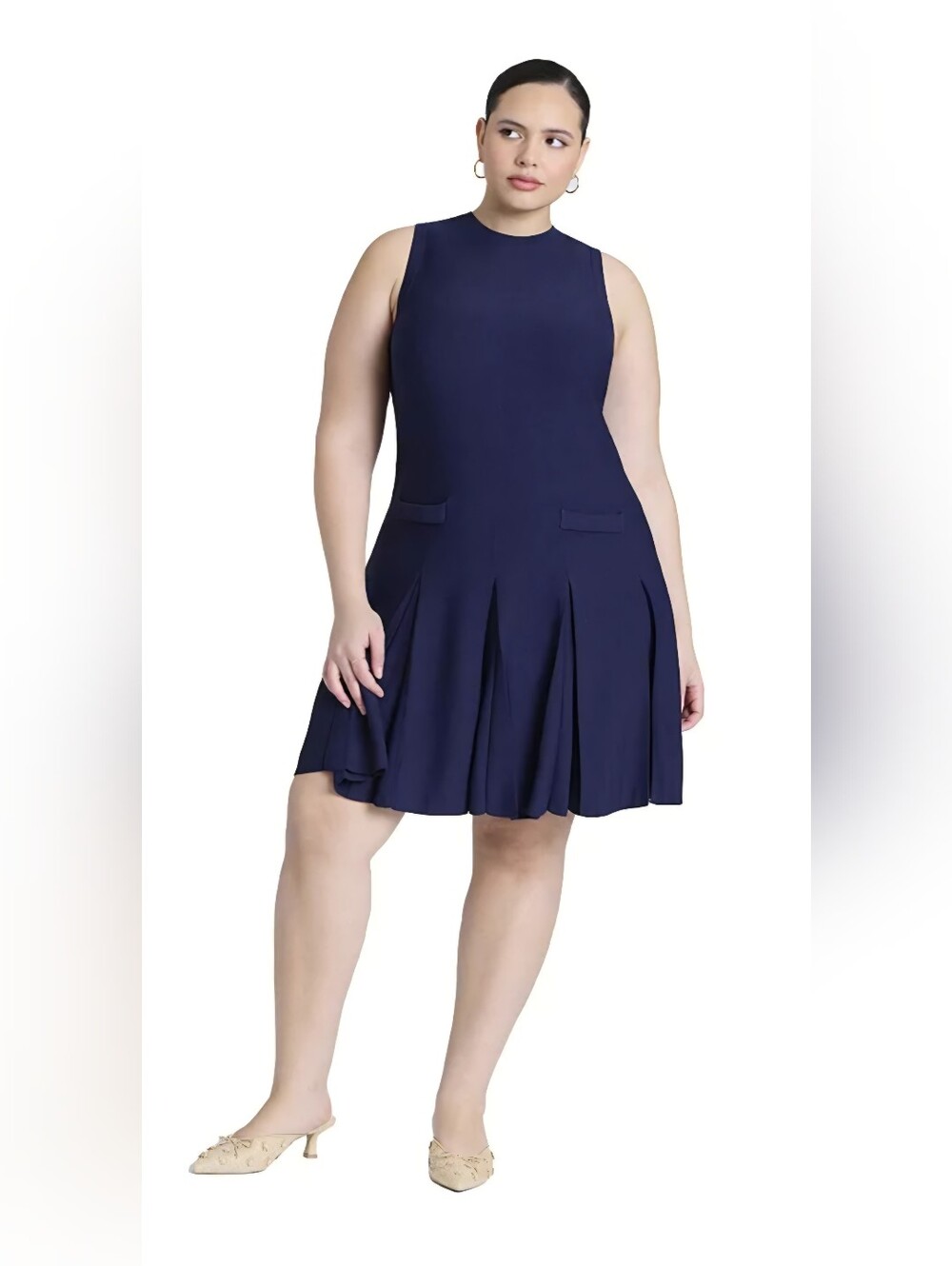 Eloquii Sweater Tennis Sleeveless Navy Fit-and-Flare Dress 18/20